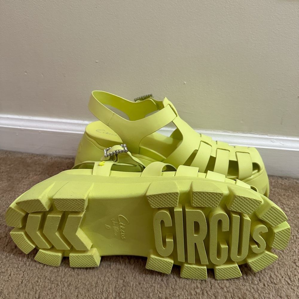 Women’s Circus NY by Sam Edelman Yellow Alyson Platform Sandals Shoes US Size 10 - Picture 6 of 16